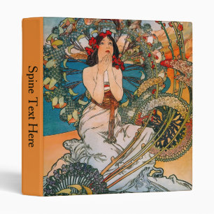 Classeur Affiche Florale de Femme Art Nouveau Vintage Mucha