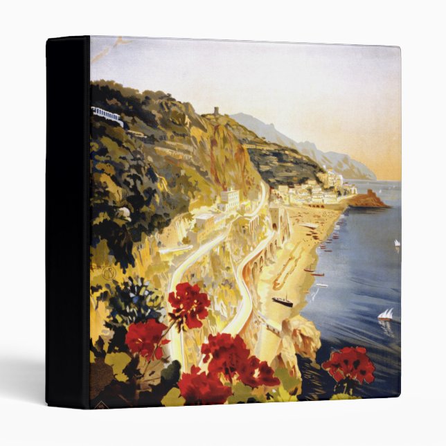 Classeur Affiche italienne de voyage de littoral d'Amalfi (Devant/Côté)