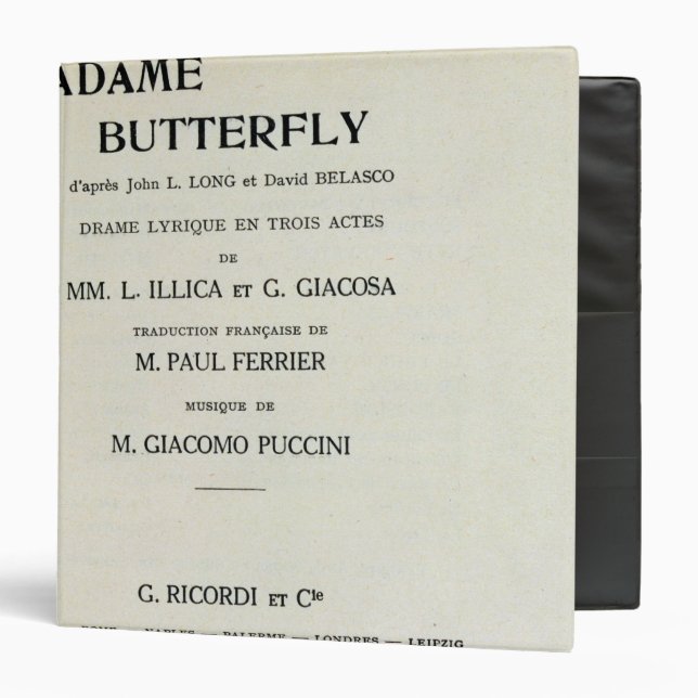 Classeur Affiche pour Madame Butterfly par Giacomo (Devant/Intérieur)