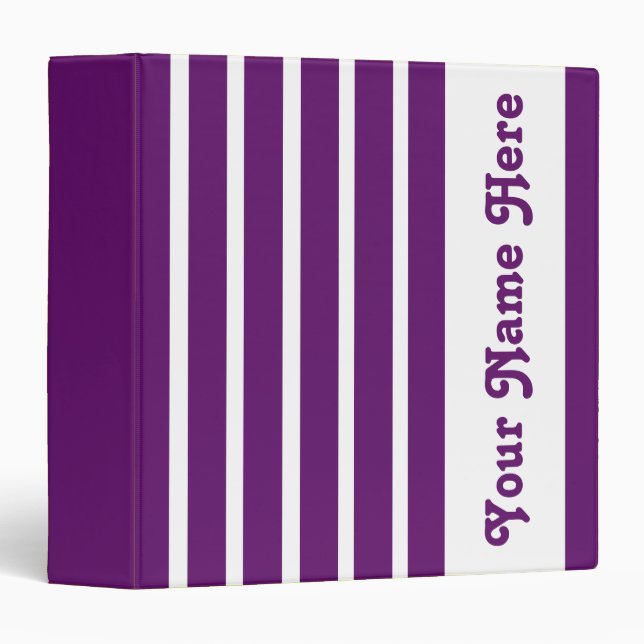 Classeur African Violet Safari Stripe avec le nom (Devant/Côté)