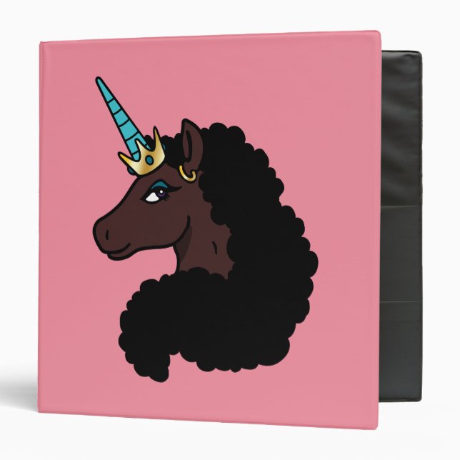 Classeur Afro Unicorn | Magique (Devant/Intérieur)