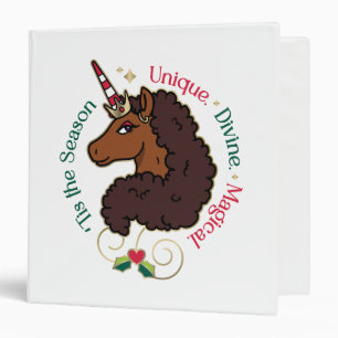 Classeur Afro Unicorn 'Tis Season Holiday Unicorn