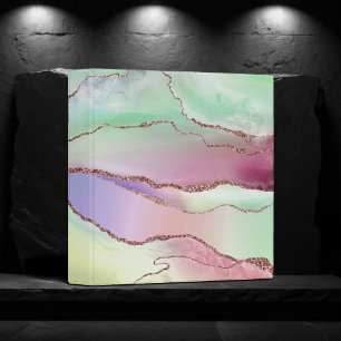 Classeur Agate de pastèque   Neo Mint Green et Cassis Pink