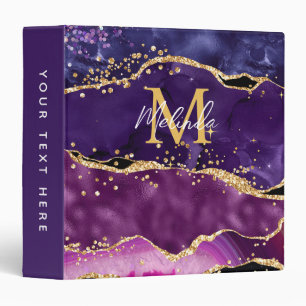 Classeur Agate des séquences de Parties scintillant violet