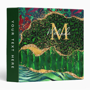 Classeur Agate Poster de animal Safari vert