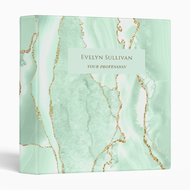 Classeur agate vert de mer (Devant/Côté)