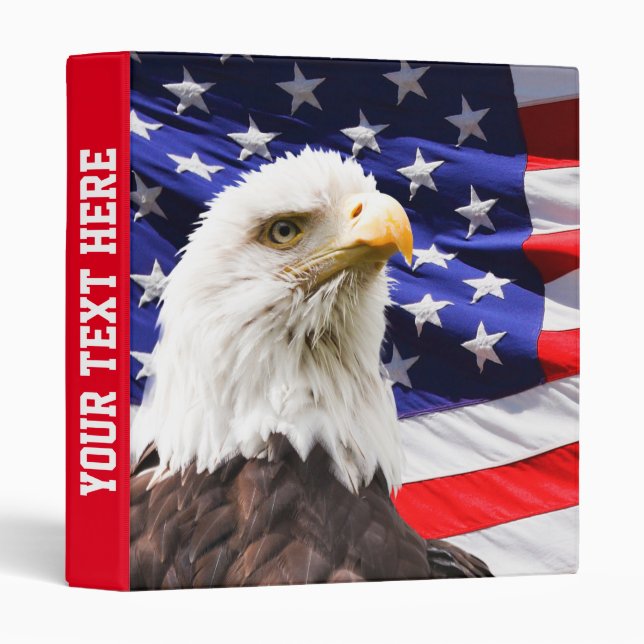 Classeur Aigle et drapeau américains (Devant/Côté)