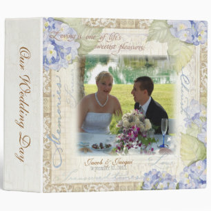 Classeur Aimez et aimez le mariage floral d'hortensia bleu