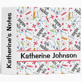 Classeur Aimez un nom blanc d'art d'infirmière personnalisé