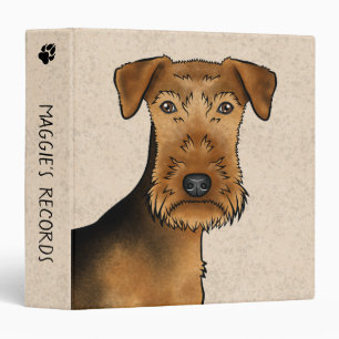 Classeur Airedale Terrier Cute Cartographie Chien Tête Et T