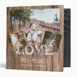 Classeur Ajouter 4 PHOTOS Rustic Flower NEWLYWEDS MARIAGE