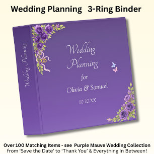 Classeur Ajouter des noms Date, Fleurs mauves violettes & B