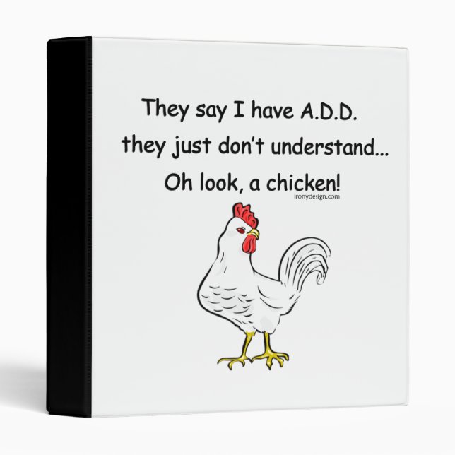 Classeur AJOUTER Humour poulet (Devant/Côté)