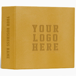 Classeur Ajouter le logo Business Gold Yellow Vegan Cuir