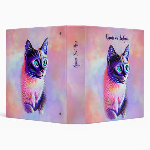 Classeur Ajouter le nom Texte, Pastels Peint Chat Siamais