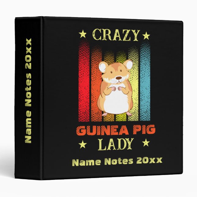 Classeur Ajouter un nom Modifier le texte Crazy Guinea Pig  (Devant/Côté)
