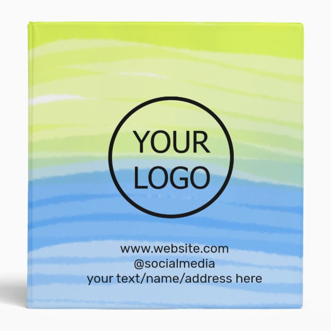 Classeur ajouter votre logo nom commercial texte aquarelle  (Devant)