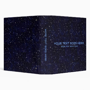 Classeur Ajouter Votre Nom Étoiles de texte Modèle noir Uni