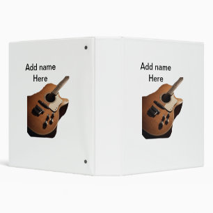 Classeur Ajouter votre nom texte brun acoustique guitare éd