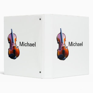 Classeur Ajouter votre nom texte brun violon musique amoure