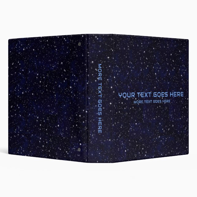 Classeur Ajouter Votre Nom Texte Étoiles Univers Noir Modèl (Arrière-plan)