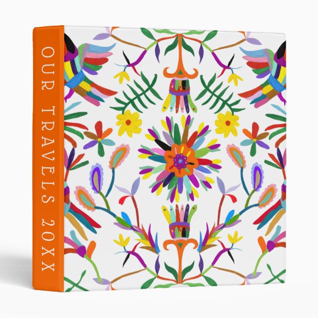 Classeur Ajouter votre texte | Design Otomi moderne II (Devant/Côté)