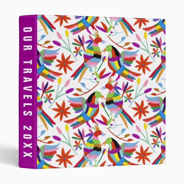 Classeur Ajouter votre texte | Design Otomi moderne III (Devant/Côté)