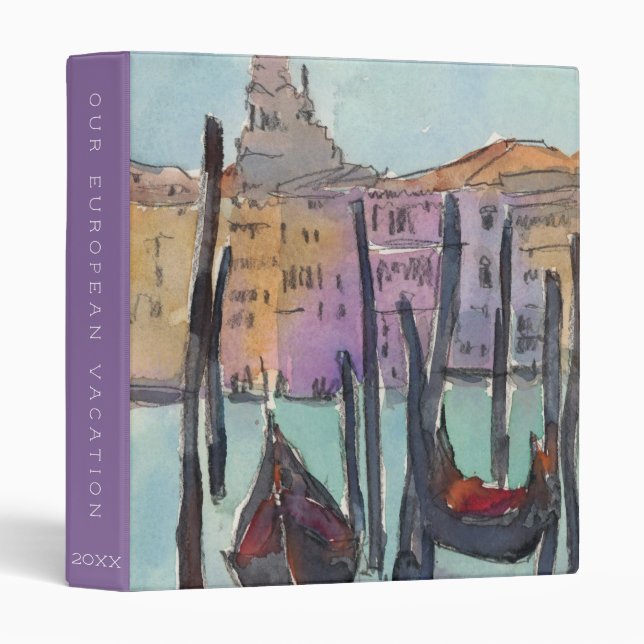 Classeur Ajouter votre texte | Destinations | Deux gondolas (Devant/Côté)