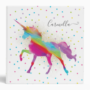 Classeur Ajoutez le nom - invitation de licorne