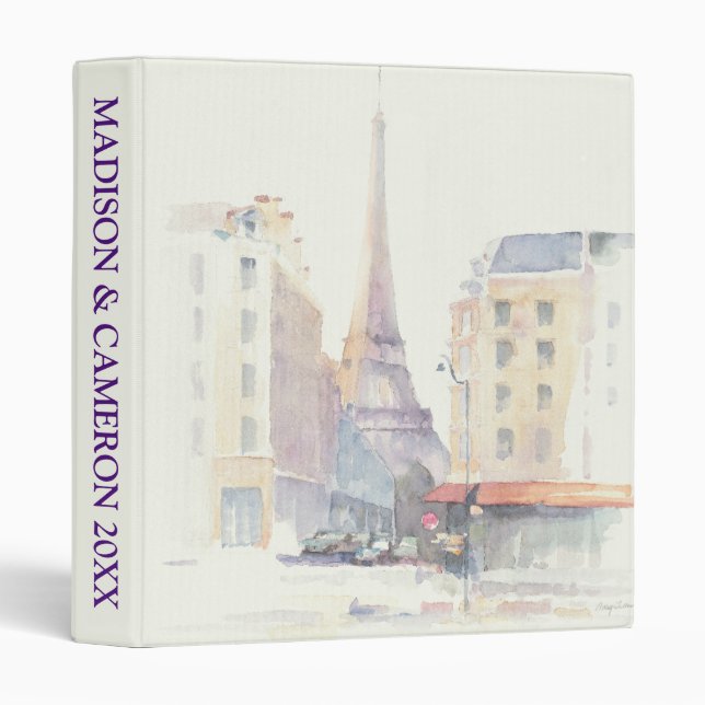 Classeur Ajoutez votre aquarelle de Tour Eiffel | Paris des (Devant/Côté)