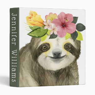 Classeur Ajoutez votre nom   Halo tropical   Sweet Sloth