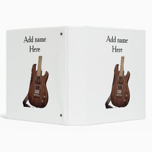 Classeur Ajoutez votre nom texte guitare acoustique marron