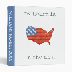 Classeur Ajoutez votre texte americana que mon coeur