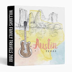Classeur Ajoutez votre texte Austin, croquis d'aquarelle