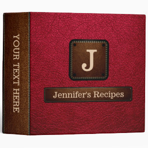 Classeur Alabama crimson Elegant Recette en cuir Look