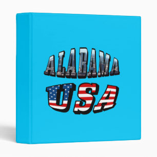 Classeur Alabama Photo et USA Flag Font