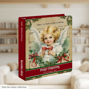 Classeur Album à anneaux vintage mignon pour Noël avec ange