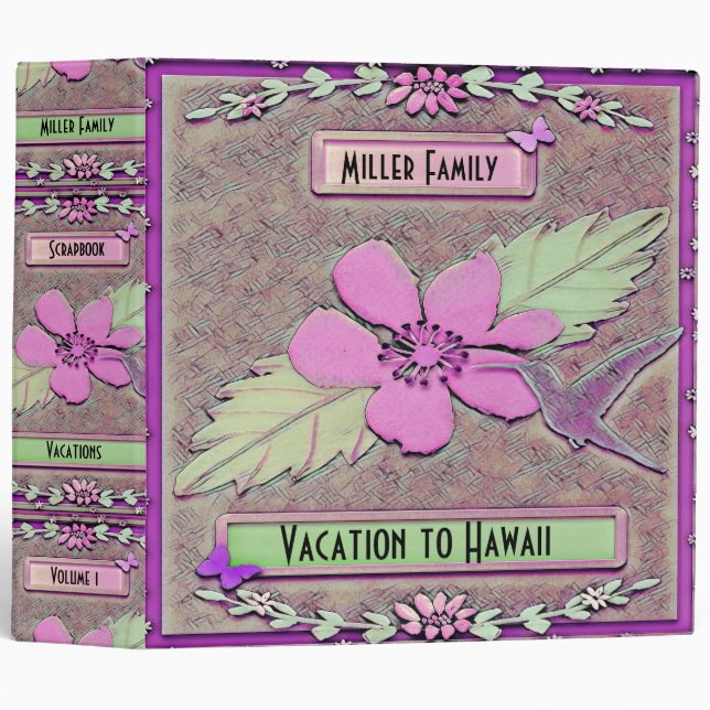 Classeur Album à vacances d'Hawaï (Devant/Côté)