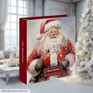 Classeur Album aquarelle du Père Noël avec nom personnalisé