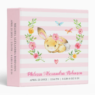 Classeur Album cadeau de bébé lapin nouveau-né personnalisé