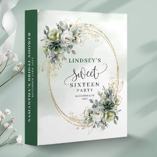 Classeur Album Chic Sweet Sixteen Aquarelle Verdure Or
