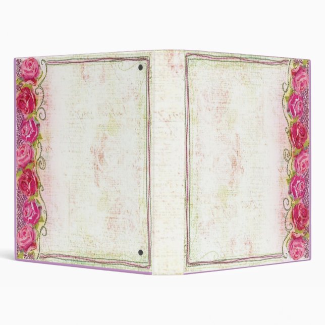 Classeur Album/classeur roses de broderie (Arrière-plan)