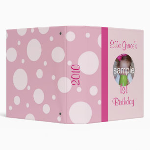 Classeur Album d'anniversaire rose Poka Dot