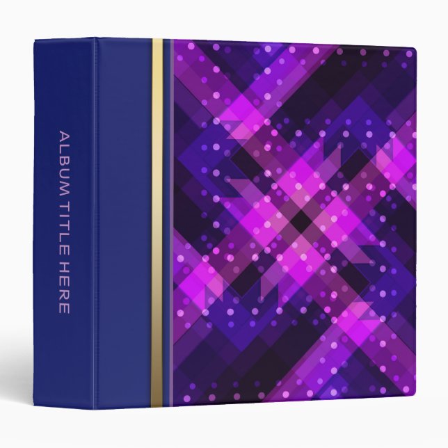 Classeur Album d'art textile de nuit Abstrait (Devant/Côté)