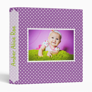 Classeur Album de bébé Polka Dot Purple
