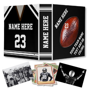 Classeur Album de football personnalisé relié noir et blanc