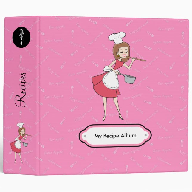 Classeur Album de la recette de la femme au foyer 2 pouces (Devant/Côté)
