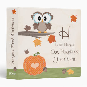 Classeur Album de l'année du bébé d'automne de hibou et