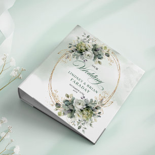 Classeur Album de mariage à l'aquarelle botanique moderne d