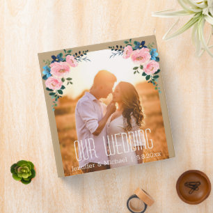 Classeur album de mariage aquarelle florale arche brune pho
